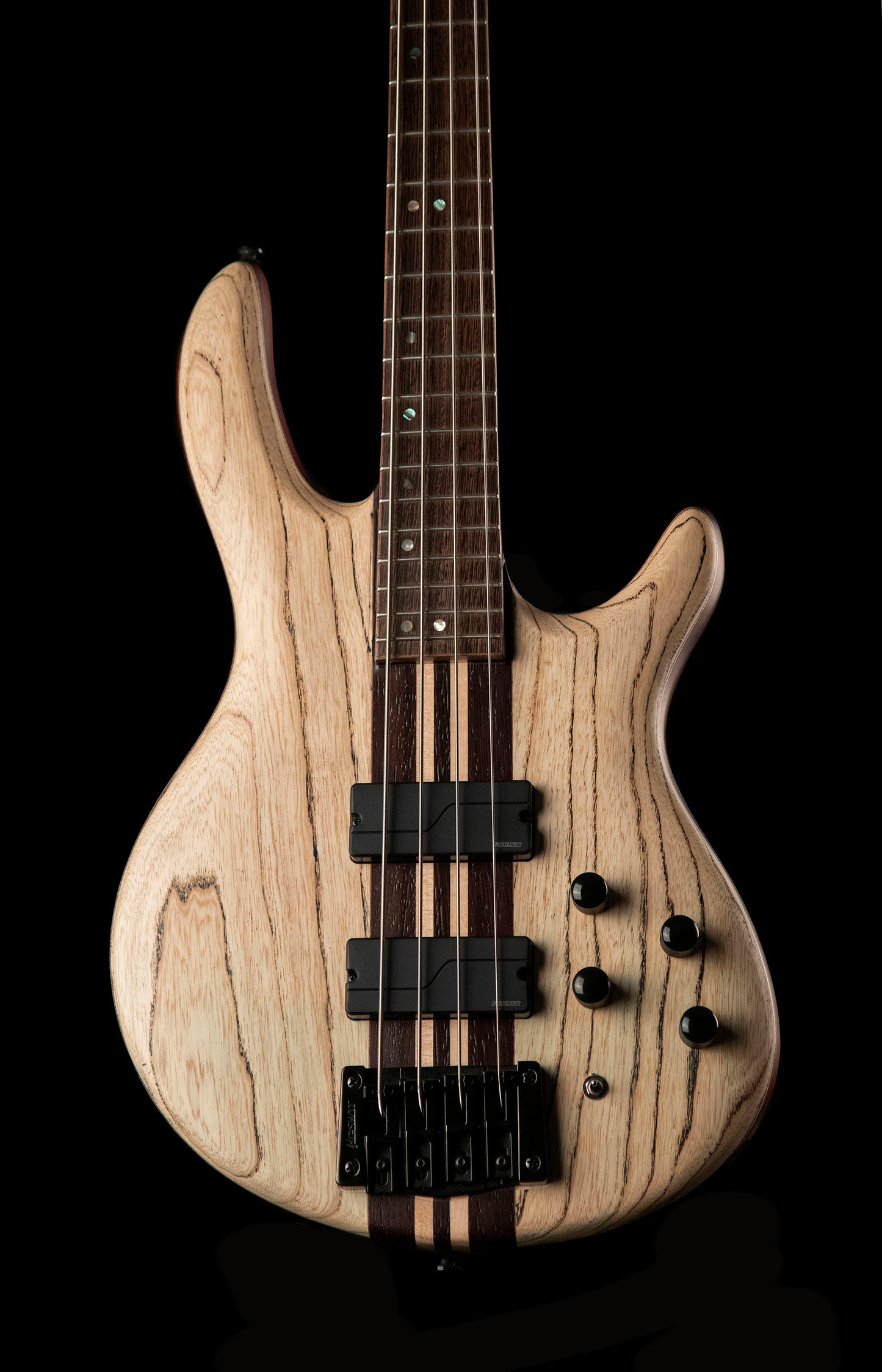 Cort Artisan Series A4 Ultra Ash Bass Guitar. Etched Natural Black