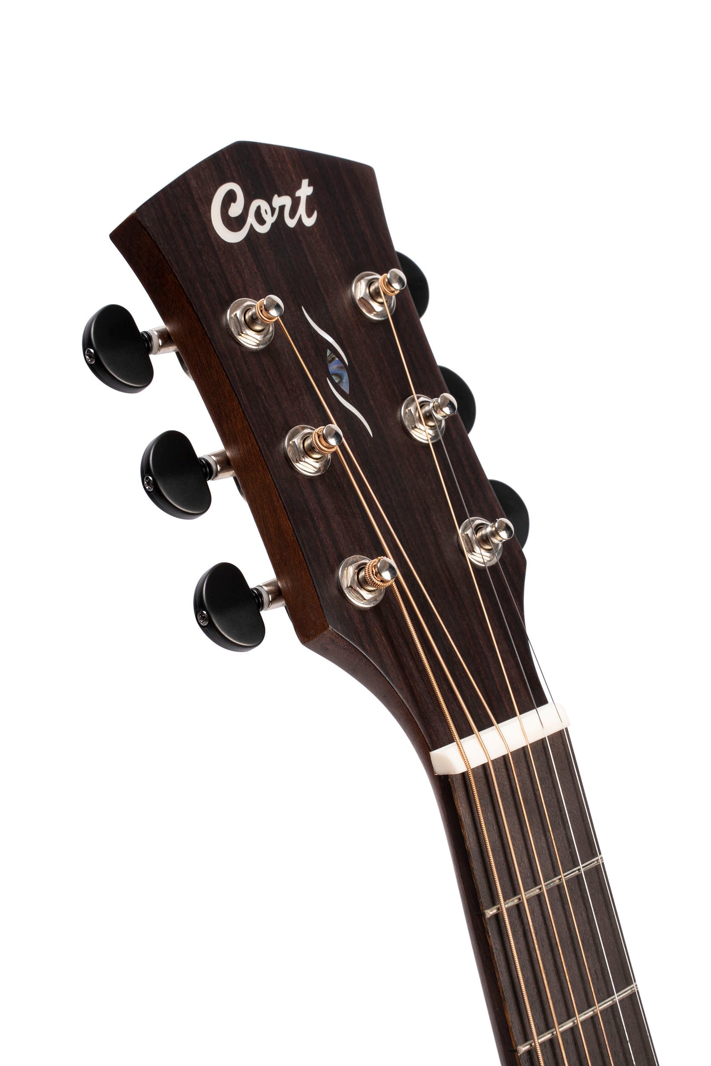 Cort Spruce Acoustic Electric Guitar. Open Pore Trans Black