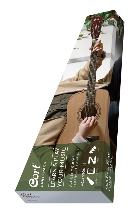 Cort  Earth Series Acoustic Guitar Starter Pack. Open Pore