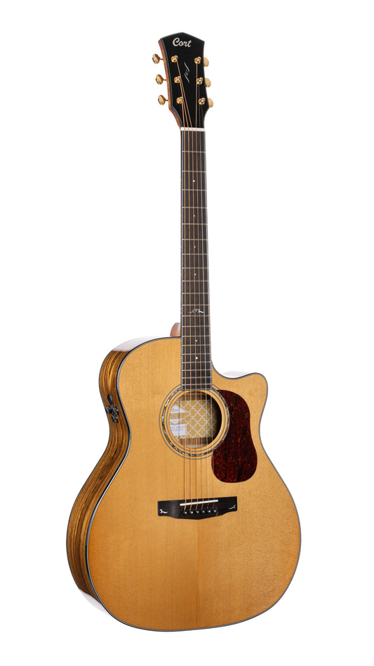 Cort GOLDA6-BO Gold Series Bocote Acoustic Electric Guitar. Natural Glossy