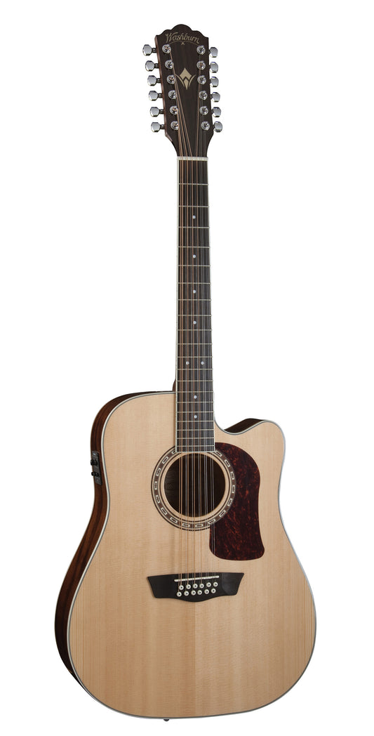 Washburn D10SCE-12 Heritage 10 Series Dreadnought (12 String) Cutaway Acoustic Electric Guitar