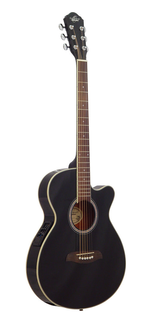 Oscar Schmidt  Folk Cutaway Acoustic Electric Guitar. Black