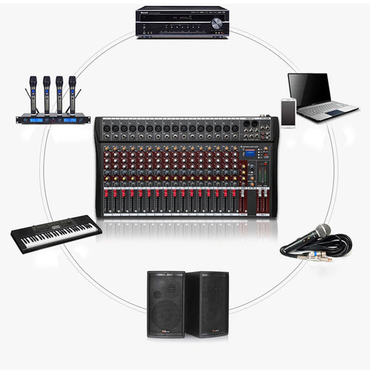 Bluetooth 16 Channel Professional Mixer Power Sound Mixing Console