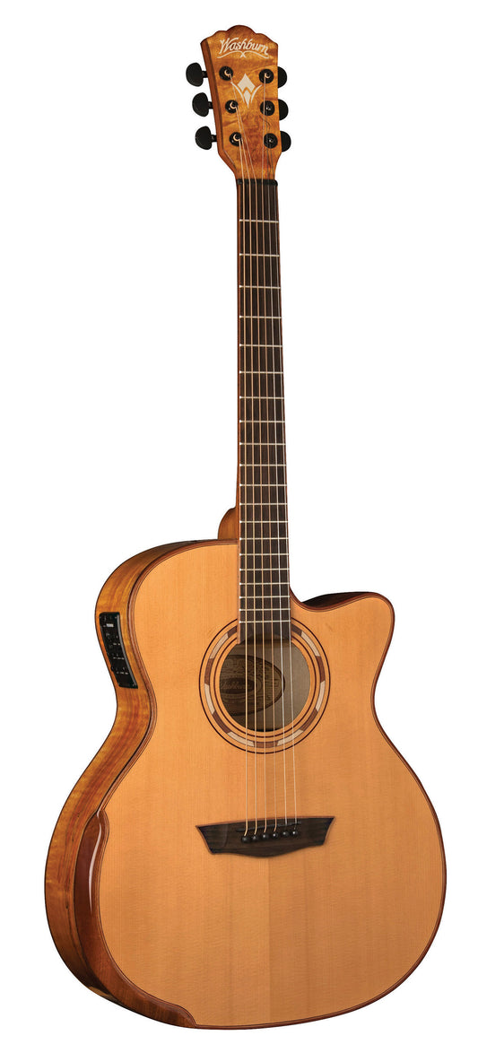 Washburn G66SCE Comfort Deluxe 66 Auditorium Cutaway Acoustic Electic Guitar. Spalted Maple